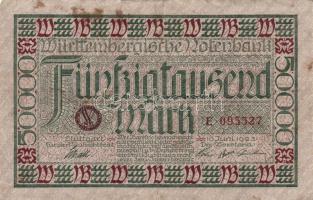 Német Birodalom/Weimari Köztársaság/Stuttgart 1923. 50.000M (2x) T:II-
Germany-Weimar Republic/Stutt...