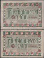 Német Birodalom/Weimari Köztársaság/Stuttgart 1923. 50.000M (2x) T:II- Germany-Weimar Republic/Stuttgart 1923. 50.000 Mark (2x) C:VF