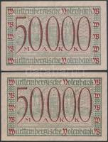 Német Birodalom/Weimari Köztársaság/Stuttgart 1923. 50.000M (2x) T:II-
Germany-Weimar Republic/Stutt...