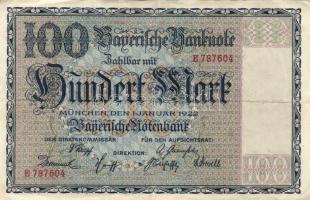 Német Birodalom/Weimari Köztársaság/München 1922.1.1. 100M (2x) T:II-
Germany-Weimar Republic/Münche...