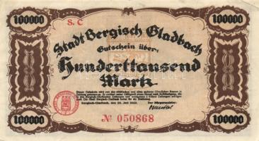 Német Birodalom/Weimari Köztársaság/Bergisch Gladbach/Bonn/Beuer 1923.7.20. 100.000M 1923.10.1. 100....