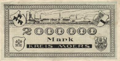 Német Birodalom/Weimari Köztársaság/Moers 1923.8.15. 2.000.000M (2x) + 1923.8.25. 1.000.000M T:I-,II...