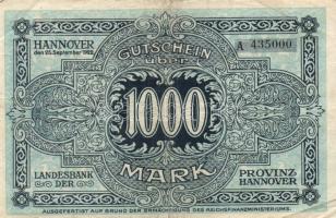 Német Birodalom/Weimari Köztársaság/Hannover 1922.9.25. 1000M (2x) T:III
Germany-Weimar Republic/Han...