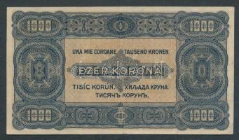 1923. 1000K piros "8 FILLÉR - NYOLC FILLÉR" felülbélyegzéssel T:II-