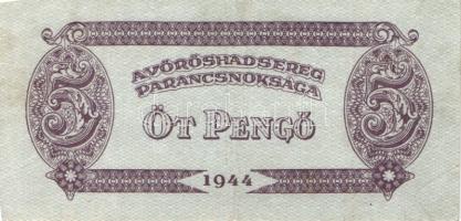 1944. "Vöröshadsereg Parancsnoksága" tétel, benne: 1P (2x) klf méretű hátlapi nyomat + 5P ...