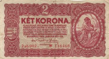 1902-1923. 1K (2xklf) + 2K (2x) + 10K + 100K + 1000K "NYOLC FILLÉR" felülbélyegzéssel + 10...