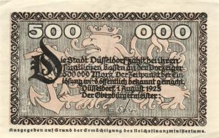 Német Birodalom/Weimari Köztársaság/Düsseldorf 1923.8.1. 500.000M + 1923.8.21. 5.000.000M T:II,II-
G...