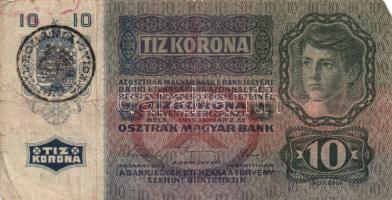 1912-1915. 10K (2x) + 20K (4x) + 50K (2x) + 100K (2x) két darab bankjegy kivételével mind román felülbélyegzett! T:III,III-