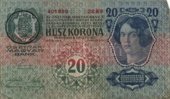 1912-1915. 10K (2x) + 20K (4x) + 50K (2x) + 100K (2x) két darab bankjegy kivételével mind román felü...