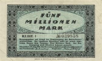 Német Birodalom/Weimari Köztársaság/Düsseldorf-Phoenix/Düsseldorf 1923.8.1. 500.000M + 1923.8.29. 5....