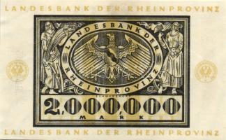 Német Birodalom/Weimari Köztársaság/Poroszország/Rheinprovinz 1923.9.1. 2.000.000M (2x) T:I-,II
Germ...