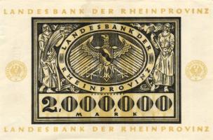 Német Birodalom/Weimari Köztársaság/Poroszország/Rheinprovinz 1923.9.1. 2.000.000M (2x) T:I-,II
Germ...