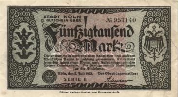 Német Birodalom/Weimari Köztársaság/Köln 1923.7.2. 50.000M (2x) + 1923.8.4. 1.000.000M T:II-,III
Ger...