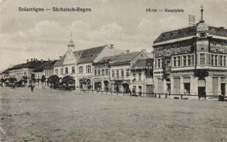 Szászrégen main square the shop of Haimann & Deutsch, Divald & Monostory