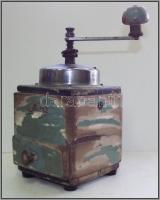Régi fa kávédaráló, kissé kopottas / Vintage wooden coffee grinder somewhat worn 22x11x11cm