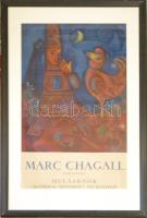 Marc Chagall (1887-1985): Jó reggelt Párizs az 1972-es Műcsarnoki kiállítás plakátja. Kőnyomat. Üvegezett keretben / Good morning, Paris. Lithography. Poster of the 1972 BUdapest exhibition. Limited. In frame 48x80 cm