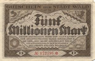 Német Birodalom/Weimari Köztársaság/Recklinghausen-Buer/Wald 1923.9.15. 50.000.000M + 1923.8.5. 5.00...