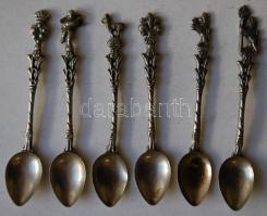 Alpakka mokkáskanál készlet egyedi motívumokkal díszítve, 6db / Alpaca coffee spoon set with individual decoration