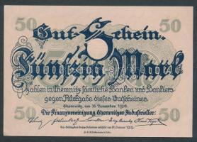 Német Birodalom/Weimari Köztársaság/Chemnitz/Finanzvereinigung 1918.11.16. 50M T:I- Germany-Weimar Republic/Chemnitz/Finanzvereinigung 1918.16.11. 50 Mark C:AU