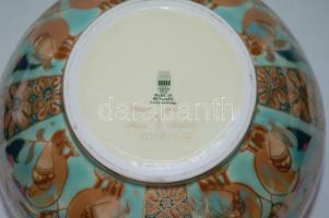 Egyedi kézzel festett jelzett Zsolnay porcelán váza "E. Mezővári 644/III/5999" jelzéssel /...