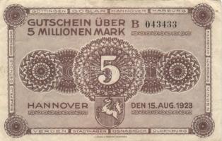 Német Birodalom/Weimari Köztársaság/Hannover/Vereinigung niedersächsischer Handelskammern 1923.8.15....