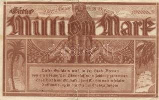Német Birodalom/Weimari Köztársaság/Bréma 1923.8.4. 1.000.000M + 1923.8.17. 2.000.000M T:III,III-
Ge...