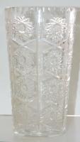 Nagyméretű dekoratív kristály váza / Crystal vase 23cm d: 13cm