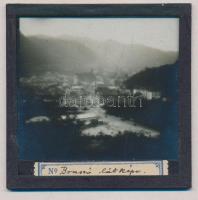 cca 1900 Brassó látképe diapozitív / Brasov slide positiv 9x9 cm