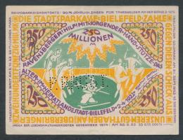 Német Birodalom/Weimari Köztársaság/Bielefeld 1922. 250.000.000M hivatalos érvénytelenítéssel T:II 
...