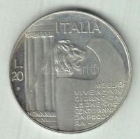 Olaszország 1928. 20L &quot;Mussolini&quot; fantáziaveret T:ex PP Italy 1928. 20 Lire &quot;Mussolini&quot; fantasy coin C:exPP