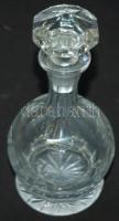 Dekoratív kis likőrös üveg dugóval / Glass liqueur bottle 23cm