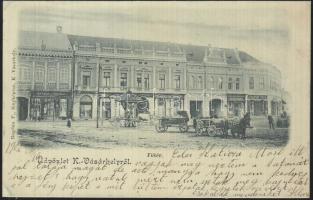 Kézdivásárhely main square, shops