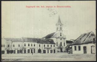 Nagyenyed Catholic church, shops