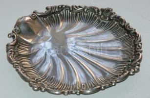 Kagyló formájú jelzett ezüstözött tálka / Silver plated decorative plate d: 20cm