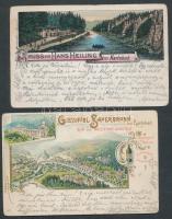 1899 Karlovy Vary - 2 db régi litho képeslap