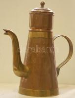 Régi réz teáskanna szűrővel / Vintage copper tea kettle with filter 23cm