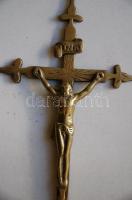 Falnak támasztható álló réz feszület /
Brass crucifix 29cm