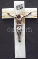 Nagyméretű márvány-fém feszület / Marble-metal crucifix 28cm