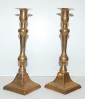 Réz gyertyatartó pár / A pair of brass candlesticks 24cm