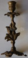 Gazdag díszítésű bronzírozott vas gyertyatartó /  Bronze plated iron candlestick 18cm