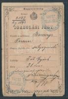 1891 Igazolási jegy vályogvető részére / ID