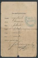 1891 Igazolási jegy vályogvető részére / ID