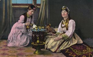 5 db régi, török folklór képeslap