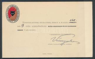 cca 1910 a M. kir. 1. honvéd tábori tüzér osztály falka társasága vadászatról tudósító dombornyomott kártyája