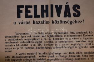 1944 Nyugotszenterzsébet város háborús plakát 30x40 cm