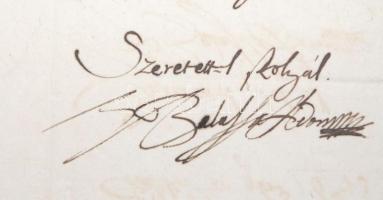 1673 Gyarmati és kékkői gróf Balassa Bálint költő (1626-1684) sajátkezűleg aláírt, magyar nyelvű lev...