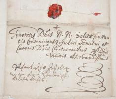 1673 Gyarmati és kékkői gróf Balassa Bálint költő (1626-1684) sajátkezűleg aláírt, magyar nyelvű lev...