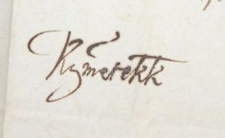 1673 Gyarmati és kékkői gróf Balassa Bálint költő (1626-1684) sajátkezűleg aláírt, magyar nyelvű lev...