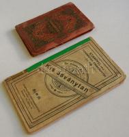 cca 1900 2db érdekes magyar könyvecske: Kis ásványtan, Virágnyelv. Kissé kopott kötéssel, belül ceru...