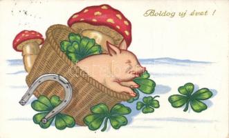 New Year, pig, mushroom, clover, horseshoe (EK)